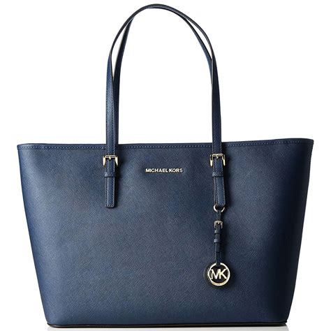 michael kors jet set medium travel tote navy|michael kors designer tote jetset.